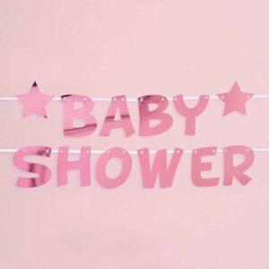 Baby shower pinkki kirjainnauha