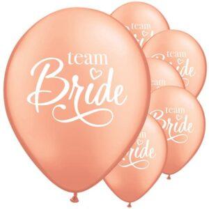 Team Bride ruusukultaiset ilmapallot