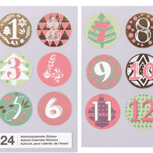 Numerotarrat 1 - 24 joulukalenteriin - moniväri