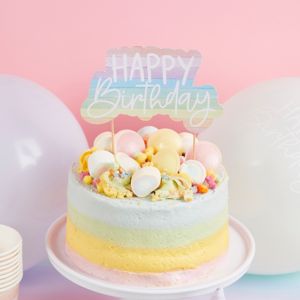 Eco Rainbow "Happy Birthday" kakkukoriste